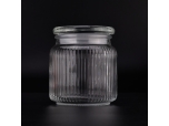 Luxury design 600ml clear glass candle jar with lid