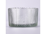 Luxury large capacity diagonal stripe glass candle holder