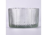 Luxury large capacity diagonal stripe glass candle holder