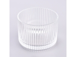 Luxury vertically striped glass candle holders for wedding decorations