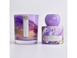 Marble Glass Bottle Round glass candle holder with Aromatherapy Reed Diffuser Bottle Gift Packaging Box