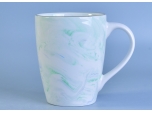 大理石纹理自然风格陶瓷杯马克杯牛奶杯绿色