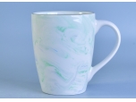 Marbled texture natural style ceramic mug milk cup green