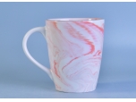 大理石纹理自然风格陶瓷杯马克杯牛奶杯橙色