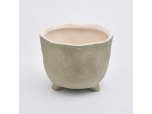Vaso de cerámica con acabado de arena y menta Vaso de cerámica