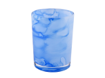 现代手工制作的蓝色云彩装饰玻璃蜡烛罐适合家居装饰