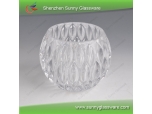 New embossed patterns glass candle holder