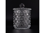 新产品9.5盎司透明的凹痕玻璃蜡烛罐