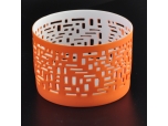 Orange decorative carving ceramic candle holder