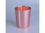 Tarros de velas de metal de oro rosa