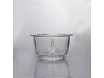 Round glass flower pot