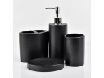 Juego de baño negro sólido 4 piezas