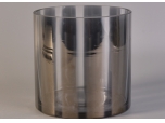 Stripe electroplate glass candle holder