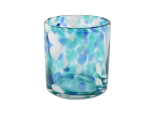 美阳玻璃制品蓝白斑点 500 毫升空蜡烛罐蜡烛制作