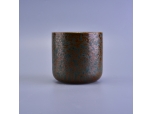 Tall cylinder round bottom ceramic candle jar