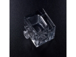 Transparent glass cube empty aroma bottle