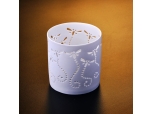 White ceramic tea light cup for wax