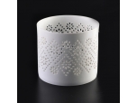 White hollow-out ceramic candle holder