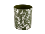 批发定制独特的玻璃空金绿色玻璃蜡烛罐