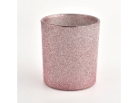 Custom Color Pink Frosted Glass Candle Jars for Candle Making