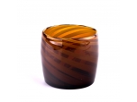 Wholesale amber striped glass candle jars candle holders in bulk