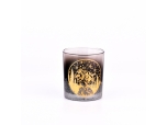 Wholesale black gradient christmas stickers glass candle jars for christmas decorations