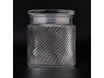 Venta al por mayor de tarros de vela de vidrio transparente personalizados de 505 ml con tapa a granel para hacer velas