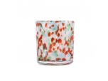 Wholesale custom 529ml speckled multicolor glass candle jar
