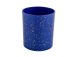 Wholesale empty 290ml golden blue glass candle jar for candle making