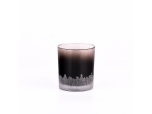 Wholesale gradient color sprayed with hand-engraved christmas glass candle jars