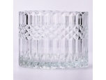 Frascos de vela de vidrio transparente de grano por mayor para decoración del hogar