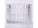 Wholesale grained clear glass candle jars for home decoration