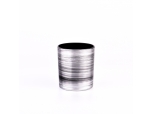 Wholesale inside spray bright black outside electroplated silver glass candle jar