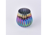 Wholesale iridescent colored glass candle cup tumbler