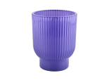 Wholesale purple modern striped decorated glass candle jars