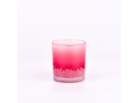 Wholesale red gradated snowflake pattern glass candle jars for christmas decorations