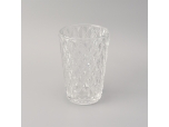 Wholesales Pearl White Glass Candle Vessel with Diamond Pattern