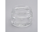 批发圆形透明玻璃霜膏瓶，美容护肤产品容器