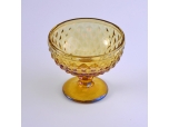 Yellow glass ice cream cup