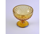 Yellow glass ice cream cup