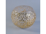 Yellow round candle container glass