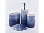 blue white gradient ceramic bathroom set