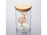 Borosilicate glass jar - with wooden lid