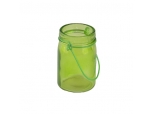Color spray glass jar with wire handle