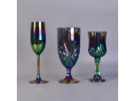 color spray plating glass candle holder wholesale