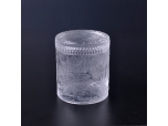 embossed glass candle jar