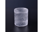 embossed glass candle jar