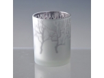 Frosted glass candle holder without lid