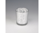 glass candle holder with mercury effect