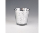 glass candle holder with mercury  finish